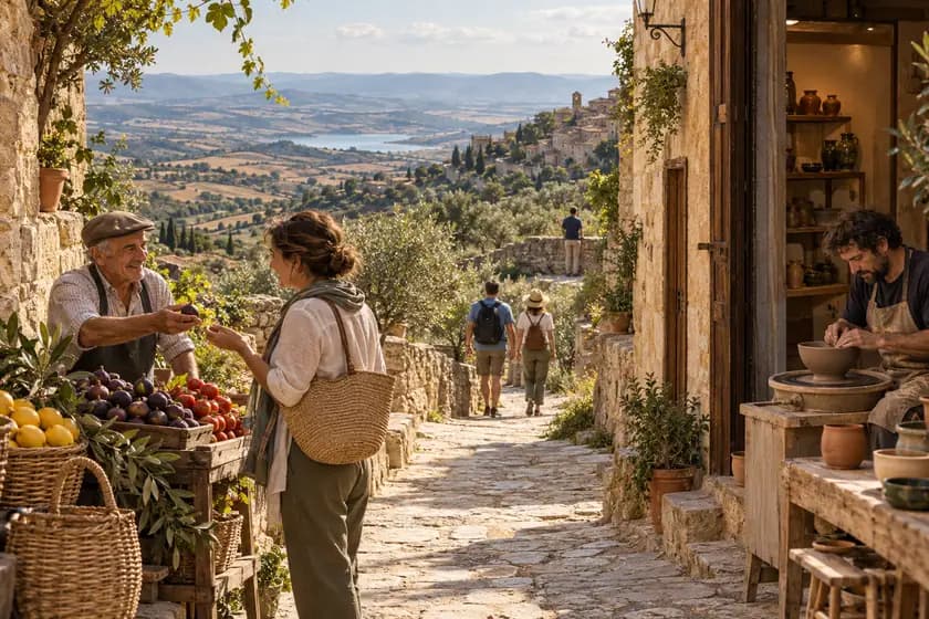 Concept visual of local growers and artisans in the village