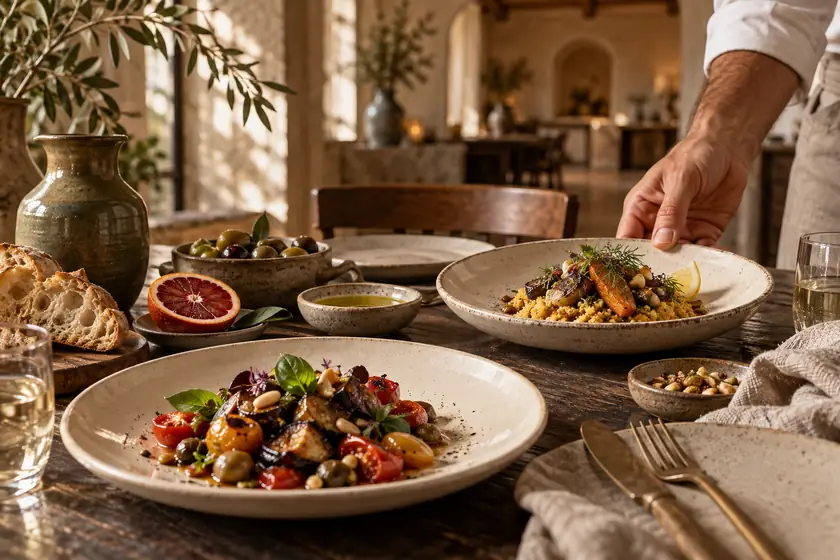 Concept visual of dishes served at the table